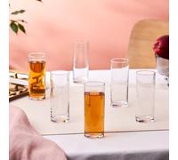 Karaca Saki Highball Glasses Set of 6, 195ml, Elegant Tall Glass Tumblers for Water, Juice, Cocktails & Soft Drinks, Stylish Drinking Glasses for Home & Entertaining