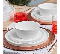 Karaca Salvare 18-Piece New Generation Bone China Dinnerware Set for 6 People, Dinner Plates, Side Plates, Cereal/Soup Bowls, Crockery Set, Grey