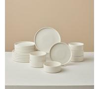 Karaca Salvare Diamond 18-Piece Bone China Dinner Set For 6 People, White