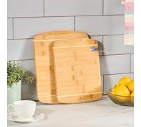 KARACA Sharpencut 2-Piece Bamboo Chopping & Cutting Board Set 30cm 34cm | Two coordinated sizes for everyday food preparation, from quick ingredient work to larger meal prep, with hand-wash care.
