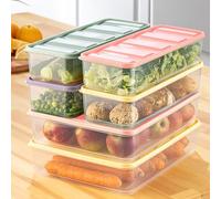 KARACA Stella 6-Piece Kitchen Storage Containers for Fridge, Plastic Food Containers with Lids, Large & Small Food Boxes, Dishwasher Safe, Leak-Proof