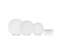 Karaca Stream Bone China Hole Gold 24-Piece Dinner Set for 6 People, Dinner Plate, Pasta Bowl, Side Plate, Soup Bowl, Multi