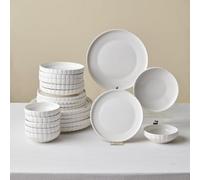 Karaca Stream Bone China Pumpkin 24-Piece Dinner Set for 6 People, Dishwasher Safe, Dinner Plate, Soup Plate, Side Plate, Pasta Bowl, White