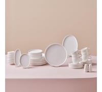 KARACA Stream Bone Sunset 34-Piece Breakfast Set - Elegant Bone China Tableware with Warm Sunset Tones