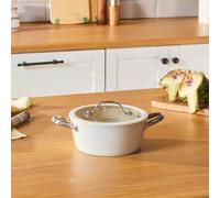 Karaca Swiss Crystal 18Cm Non-Stick Induction Casserole With Lid, Cream