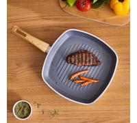 KARACA Swiss Crystal 28 cm Grill Pan Cream - Non-Stick Grill Pan for Cooking, Stylish and Durable