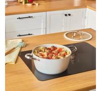 Karaca Swiss Crystal Almond Cream 24 cm Non-Stick Induction Shallow Casserole with Lid - PFAS/PFOA-Free Ceramic Coating, Dishwasher Safe, Cream Finish