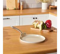 KARACA Swiss Crystal Almond Cream 25 cm Non-Stick Induction Pancake Pan with Stainless Steel Handle - PFAS/PFOA-Free Ceramic Coating, Dishwasher Safe, Cream Finish