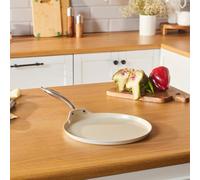 Karaca Swiss Crystal Almond Cream Non-Stick Induction Stainless Steel Handle Pancake Pan, 28Cm, Cream