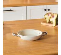Karaca Swiss Crystal Almond Cream Non-Stick Induction Stainless Steel Handle Shallow Pan, 18Cm, Cream