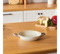 Karaca Swiss Crystal Almond Cream Non-Stick Induction Stainless Steel Handle Shallow Pan, 20Cm, Cream