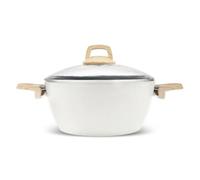 Karaca Swiss Crystal Creamy Cooking Pan, 24 cm, PFAS Free, Non-Stick Pan for Healthy Cooking and Easy Cleaning