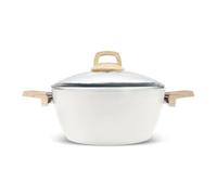 Karaca Swiss Crystal Stockpot with Lid, 20cm, Creamy