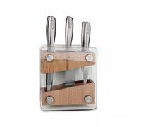 Karaca Venüs 6 Pieces Knife Set with Stand, Stainless Steel, Chef Knife, Bread Knife, Stand, Multi-Purpose Knife