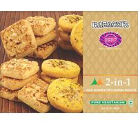 Karachi Bakery Cashew Almond & Pista Biscuits - Crunchy Indian Cookies with Premium Dry Fruits, Tea-Time Snack for All Ages, 400g Pack
