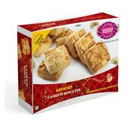 Karachi Bakery Cashew Biscuits - Rich Indian Cookies with Crunchy Cashews, Tea-Time Snack for Kids & Adults, Traditional Bakery Taste, 400g Pack