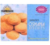 Karachi Bakery Osmania Biscuits 400g - Soft & Buttery Indian Tea-Time Cookies, Hyderabadi Style Sweet-Salty Taste + Classic Bakery Recipe, 400g Pack