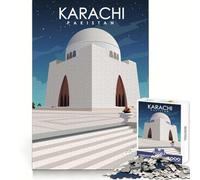 Karachi Pakistan 1000 Pieces Puzzles for Adults Mental Exercise Mindful Escape Snug Lock Xmas Surprise size 38x52cm