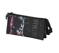 Karactermania Batman Face-Triple Pencil Case, Black, 23 x 11 cm