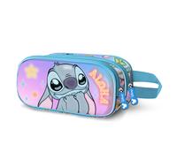 KARACTERMANIA Disney Lilo and Stitch Mischievous-3D Double Pencil Case, Blue, 22 x 10 cm