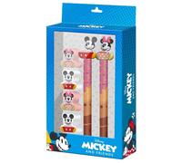 Disney Mickey and Minnie Mix-Pack of Erasable Gel Pen + Eternal Pencil + 4 Erasers, Blue, 14 x 23 cm
