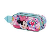 Karactermania Minnie Mouse Heart-3D Double Pencil Case, Pink, 22 x 9.5 cm