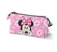 KARACTERMANIA Disney Minnie Mouse Blooming-Triple Pencil Case, Pink, 23 x 11 cm