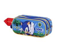 Karactermania Sega-Sonic Faster-3D Double Pencil Case, Blue, 22 x 9.5 cm
