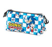 Sonic The Hedgehog - SEGA Sega-Sonic Blue Lay-FAN Triple Pencil Case 2.0, Blue, 23 x 11 cm