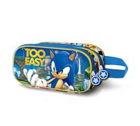 Karactermania Sonic The Hedgehog Easy-3D Double Pencil Case, Blue, 22 x 10 cm