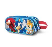 Karactermania Sonic The Hedgehog Heroes-3D Double Pencil Case, Blue, 22 x 10 cm