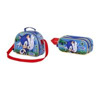 Karactermania Sonic The Hedgehog - SEGA Faster - 3D Lunch Bag + 3D Double Pencil Case