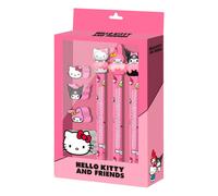 Hello Kitty Mix-Pack of 3 Eternal Pencils + 3 Erasers + Sharpener, Pink, 14 x 23 cm