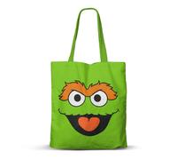 Sesame Street Oscar the Grouch Face-FAN Shopping Bag, Green, 33 x 40 cm