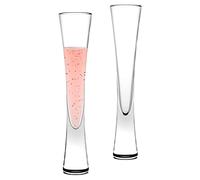 karadrova 2x145ml Champagne Flutes, Prosecco Glasses, Handmade, Clear Crystal Champagne Liqueur Glasses, Prosecco Flute for Wedding Anniversary