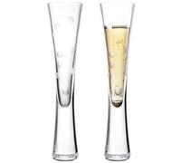 karadrova 2x145ml Champagne Flutes, Prosecco Glasses, Handmade, Clear Crystal Champagne Liqueur Glasses, Prosecco Flute for Wedding Anniversary (Foam)