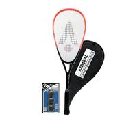 Karakal Carbo Tour Black Squash Racket with Cover - Squash Ball Option (+ Intro Balls)
