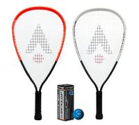 Karakal Carbo Tour Racketball Racket Set, Professional Twin Pack with Covers and 3 Balls