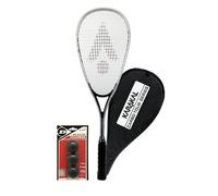 Karakal Carbo Tour Silver Squash Racket with Cover and Squash Ball option (+ Progress Balls)