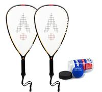 Karakal CRX Hybrid Racketball/Squash 57 Twin Racket Set includes Racketball balls