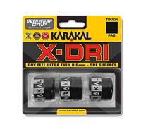 Karakal Racket Overwrap Grip X-Dri - Super Soft Ultra Thin - Pack of 3, Black