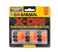 Karakal X-Dri Overwrap Grip - Pack of 3, Color- Orange