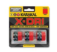 Karakal X-Dri Overwrap Grip - Pack of 3, Color- Red
