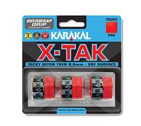 Karakal X-Tak Overwrap Grip - Pack of 3, Color- Red