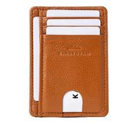 KARAKORAM Vertical Premium Leather Slim Front Pocket Minimalist Wallet for Men | RFID Blocking Credit Card Holder for Women | with Quick Access Slots for Cards and ID, Rocky Terrain Brown, Premium