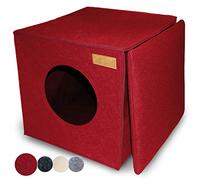 KaraLuna Cat Bed Suitable for e.g. IKEA® Kallax and Expedit Shelves I Cozy & Cuddly I Four colours available (Dark Red)