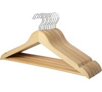 KARAN IMPEX Wooden Suit Clothes Hangers, 10-Pack, 44 cm, Natural