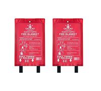 KARAN KING - 2 Pack Premium Fire Blanket for Ultimate Fire Safety Flame-Retardant Protection for Home, Kitchen, Caravans, Garages - Heat-Resistant, Versatile, and Quick Unfolding with Loops