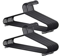 KARAN KING® Adult Plastic Strong Coat Hangers - Black Colour - Strong Plastic- Durable Space Saving with Suit Trouser Bar and Lips (40)