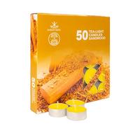 KARAN KING Scented Long Burning TEALIGHT Candles - Long Lasting - Cotton Wicks - Fragranced (Weddings, Birthdays, Parties, Restaurants, Massage Parlors, Spa) (4 Hour, Sandalwood, Pack of 50)